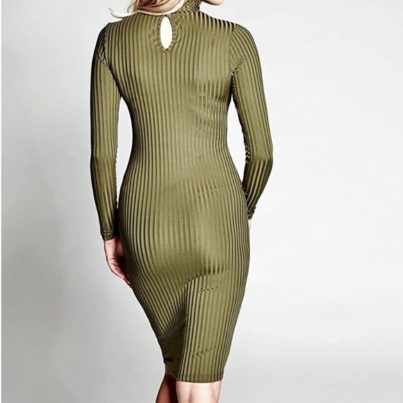 MARCIANO | Olive Green Turtleneck Dress - Picture 2 of 9